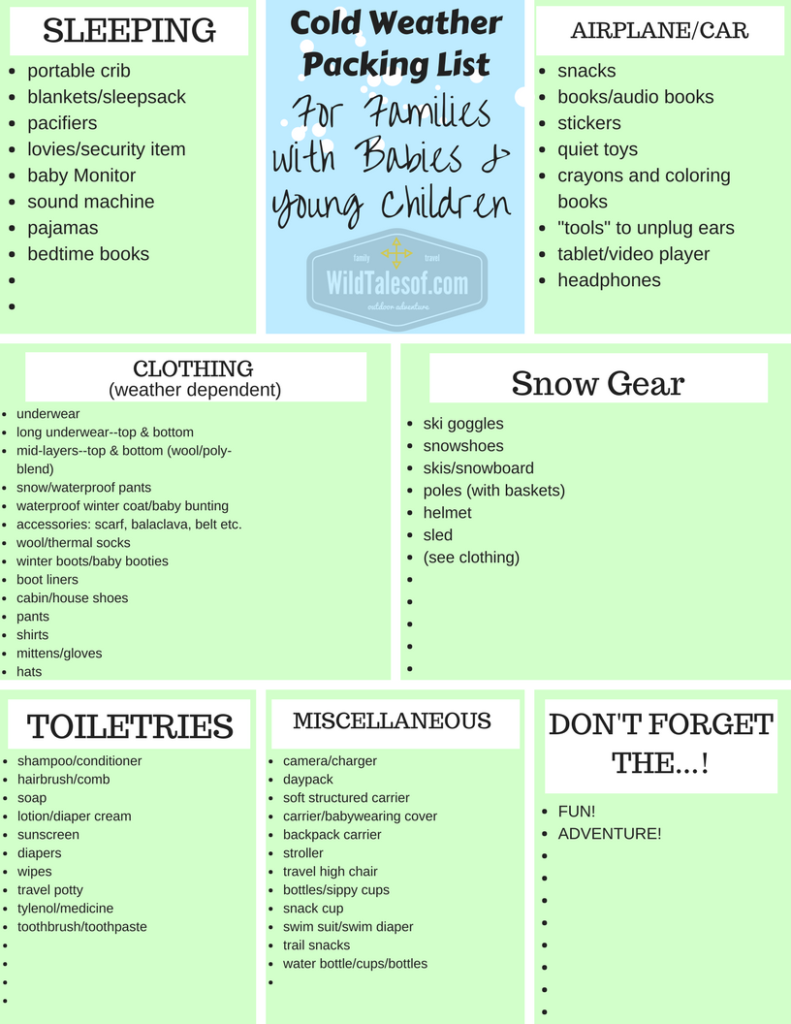 Cold Weather Packing List for Families with Babies and Young Children | WildTalesof.com