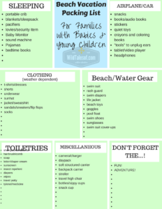 Beach Vacation Packing List for Babies and Young Children - wildtalesof.com